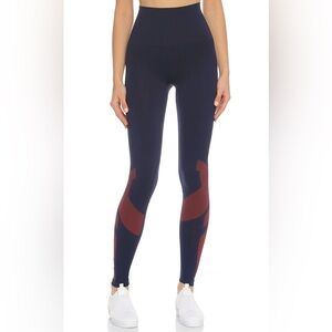 LNDR Seamless Navy Blue Red High Rise Active Leggings